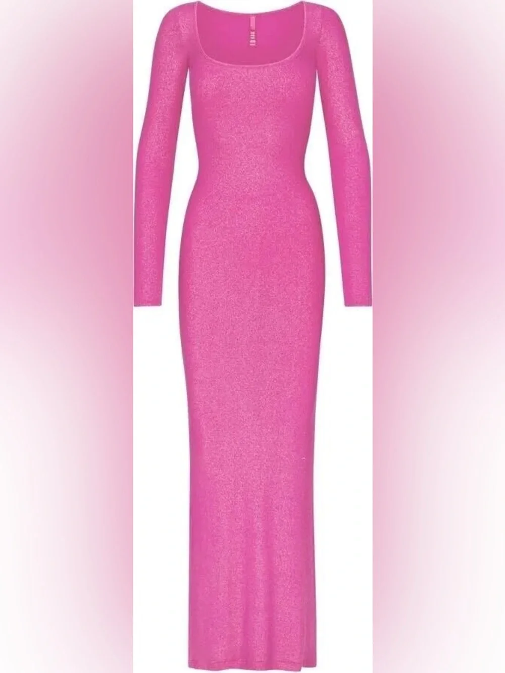 SKIMS Soft Lounge Long Sleeve Maxi Dress Large Fuchsia Foil Metallic Large Rare - Picture 3 of 10